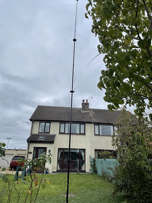 click to enlarge Errected antenna